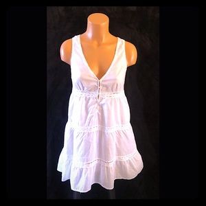 White small baby doll bathing suiting suit coverup
